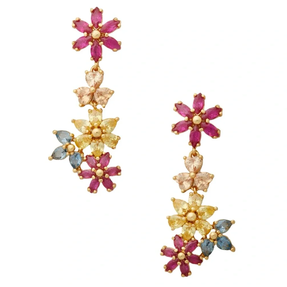 KATE SPADE • First Bloom Linear Cluster Flower Earrings